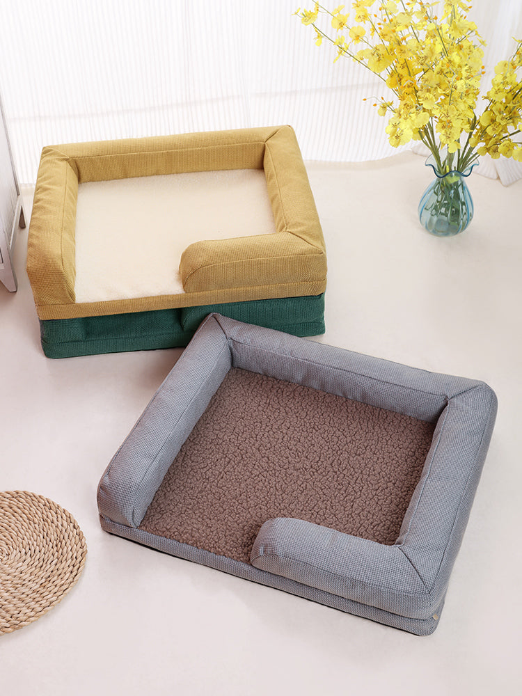 HKM-1369789 Cozy Lamb Wool Dog Mat Sofa Bed with Removable, Washable Cover - Small, Medium, Large Sizes Available