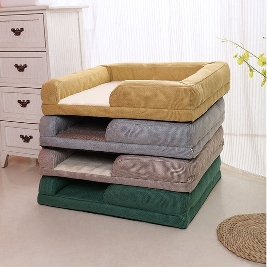 HKM-1369789 Cozy Lamb Wool Dog Mat Sofa Bed with Removable, Washable Cover - Small, Medium, Large Sizes Available