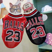 HKM-1369917 Breathable Summer Vest for Dogs in Black and Red, Soft Polyester Fabric