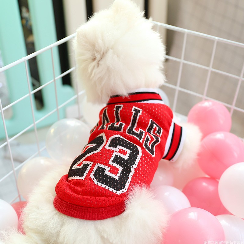 HKM-1369917 Breathable Summer Vest for Dogs in Black and Red, Soft Polyester Fabric