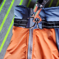 HKM-1370173 Cozy Cotton Coat for Medium and Large Dogs - Coral Fleece in Apple Green and Haze Blue