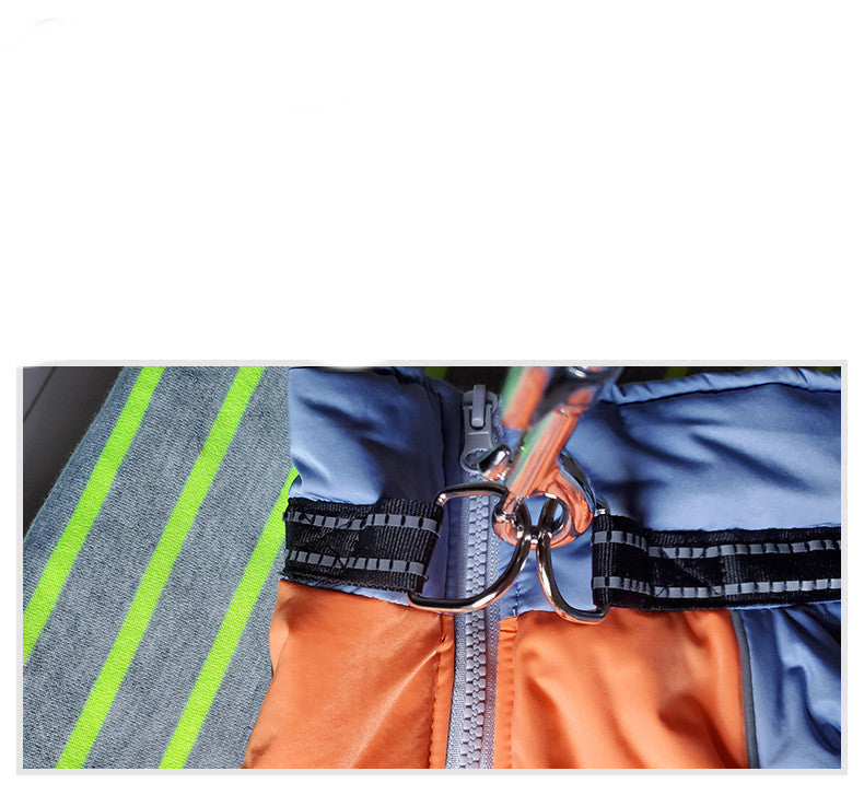 HKM-1370173 Cozy Cotton Coat for Medium and Large Dogs - Coral Fleece in Apple Green and Haze Blue