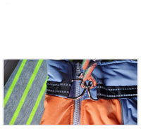 HKM-1370173 Cozy Cotton Coat for Medium and Large Dogs - Coral Fleece in Apple Green and Haze Blue