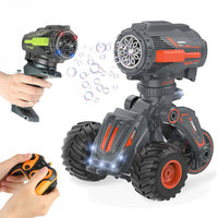 HKM-137043 Remote Control Bubble Blower Stunt Car Toy with Transforming Features for Ages 5 and Up
