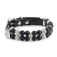HKM-137171 Handmade Dog Pearl Collar and Wire Chain Set - Casual Style, Multiple Sizes Available