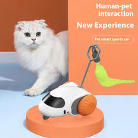 HKM-1372349 Smart Electric Cat Running Toy - Gravity-Defying Interactive Pet Car with USB Charging
