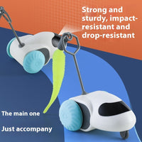 HKM-1372349 Smart Electric Cat Running Toy - Gravity-Defying Interactive Pet Car with USB Charging