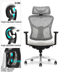 HKM-137235 Ergonomic Mesh Office Chair with Adjustable 3D Armrests and High Back Support