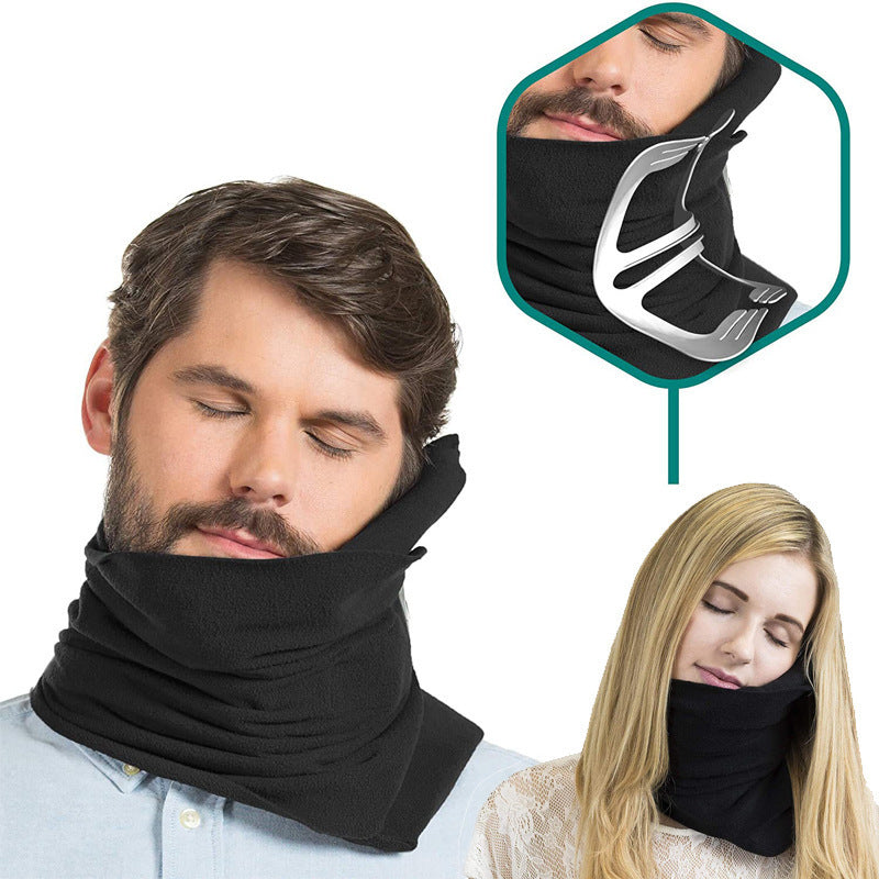 HKM-137299 U-Shaped Portable Pillow for Travel and Napping – Warm Fleece-Lined Neck Support for All Ages