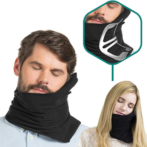 HKM-137299 U-Shaped Portable Pillow for Travel and Napping – Warm Fleece-Lined Neck Support for All Ages