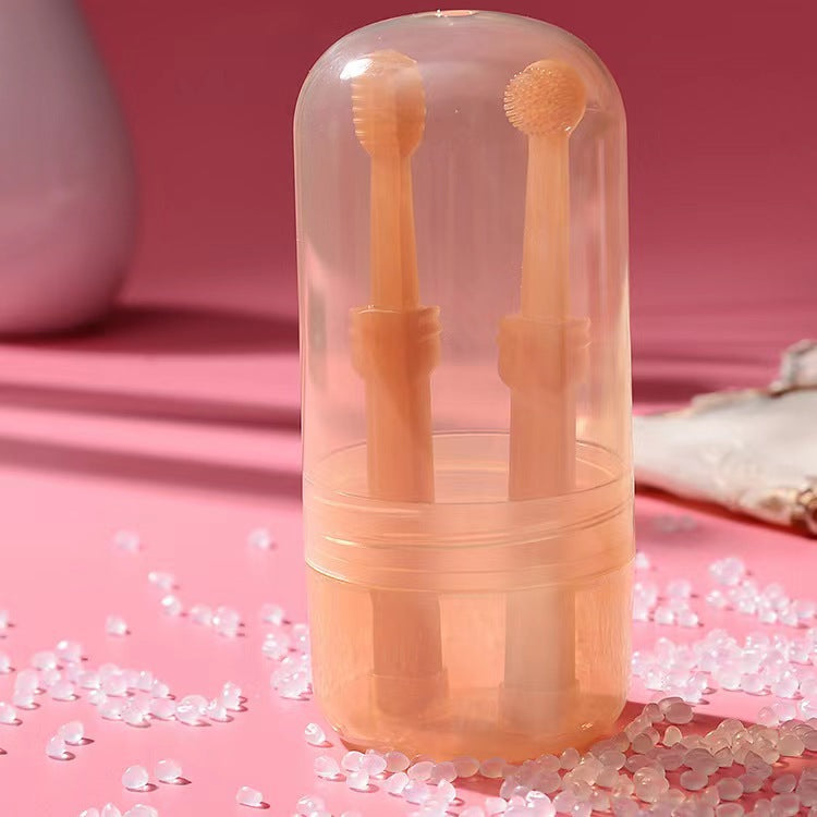 HKM-1373373 Pet Silicone Toothbrush Set with Storage Box for Cats and Dogs