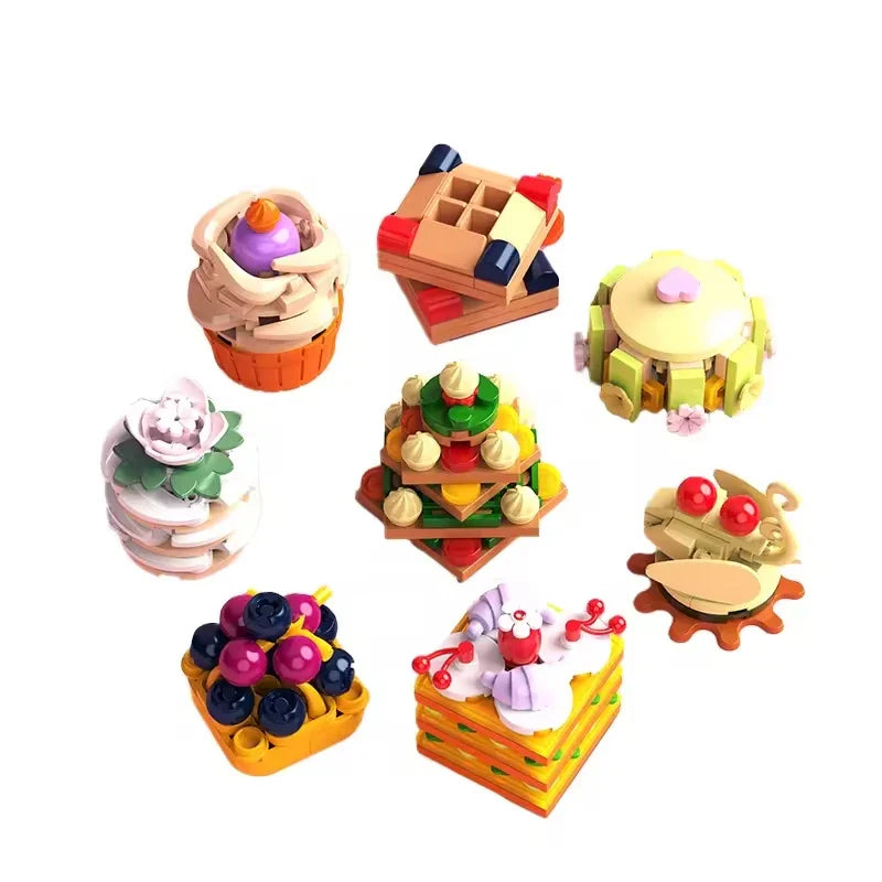 HKM-137427 Afternoon Tea Building Block Set - 50 Piece Decorative Toy for Creative Play