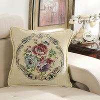 HKM-137427 Simple Chenille Flower Pillow - Modern Botanical Design in Multiple Colors (48x48cm)