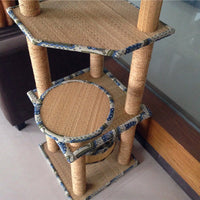 HKM-1374781 Cat-Friendly Straw Scratch Board and Climbing Frame for Active Play