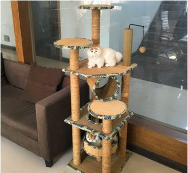 HKM-1374781 Cat-Friendly Straw Scratch Board and Climbing Frame for Active Play