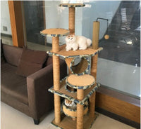 HKM-1374781 Cat-Friendly Straw Scratch Board and Climbing Frame for Active Play