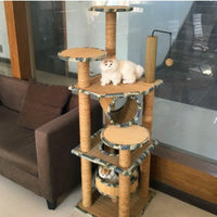 HKM-1374781 Cat-Friendly Straw Scratch Board and Climbing Frame for Active Play