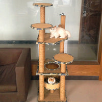 HKM-1374781 Cat-Friendly Straw Scratch Board and Climbing Frame for Active Play