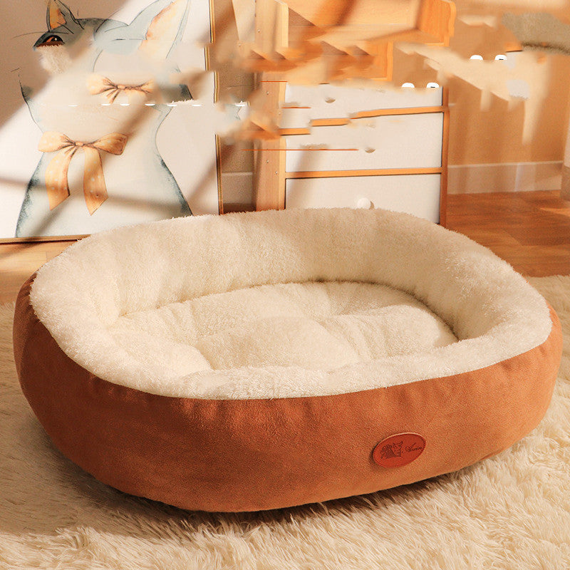 HKM-1375549 Cozy Plush Dog and Cat Nest - Removable, Washable Winter Bed in Various Sizes