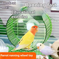 HKM-1376317 Bird Running Wheel Exercise Toy - Sturdy Plastic Treadmill for Small Birds, Various Colors and Sizes Available