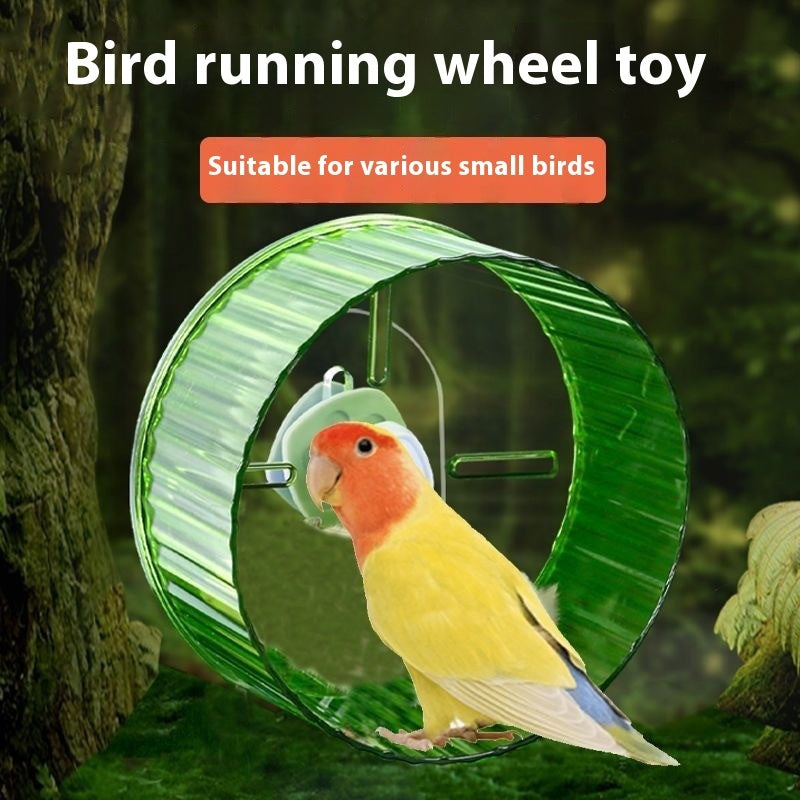 HKM-1376317 Bird Running Wheel Exercise Toy - Sturdy Plastic Treadmill for Small Birds, Various Colors and Sizes Available