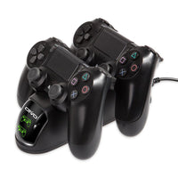 HKM-137683 Dual Charging Dock for PS4 Controllers - Simultaneous Charging with LED Indicator, Compatible with Standard DC5V Power Sources