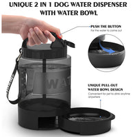 HKM-1377341 2.2L Large Capacity Black Dog Water Bottle for Outdoor Use