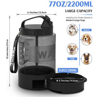 HKM-1377341 2.2L Large Capacity Black Dog Water Bottle for Outdoor Use