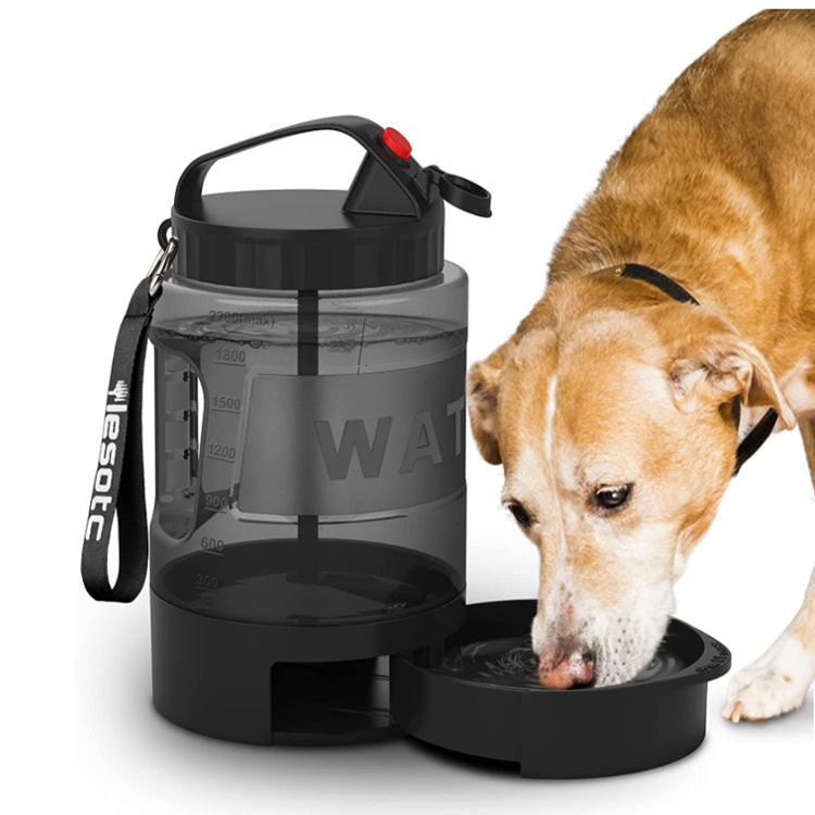 HKM-1377341 2.2L Large Capacity Black Dog Water Bottle for Outdoor Use