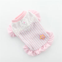 HKM-1377853 Cartoon Striped Princess Skirt for Pets - Available in Blue, Yellow, Pink, Sizes XS to XL