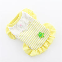 HKM-1377853 Cartoon Striped Princess Skirt for Pets - Available in Blue, Yellow, Pink, Sizes XS to XL