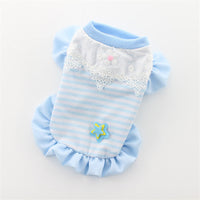 HKM-1377853 Cartoon Striped Princess Skirt for Pets - Available in Blue, Yellow, Pink, Sizes XS to XL
