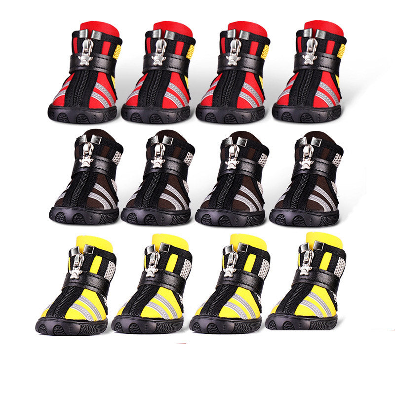 HKM-1378109 Wear-Resistant High-Top Pet Shoes for Small Dogs – Set of 4