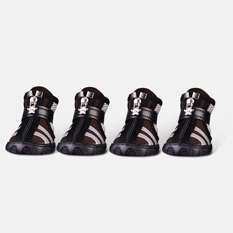 HKM-1378109 Wear-Resistant High-Top Pet Shoes for Small Dogs – Set of 4