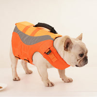 HKM-1378877 Adjustable Reflective Dog Life Jacket for Safe Swimming - Orange & Green Sizes XS-XXL