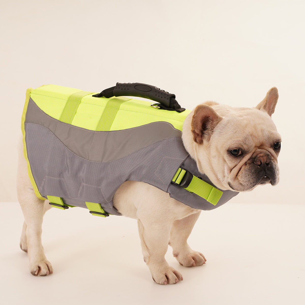 HKM-1378877 Adjustable Reflective Dog Life Jacket for Safe Swimming - Orange & Green Sizes XS-XXL