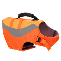HKM-1378877 Adjustable Reflective Dog Life Jacket for Safe Swimming - Orange & Green Sizes XS-XXL