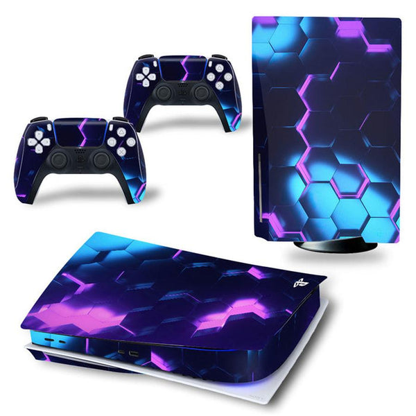 HKM-137939 Game Console Skin and Controller Protective Vinyl Sticker Set - Easy Application, Dust and Scratch Protection