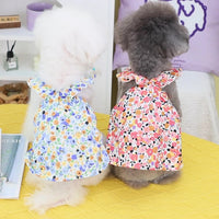 HKM-1379645 Casual Cross Flower Skirt for Small and Medium Dogs, Red or Blue, Multiple Sizes Available