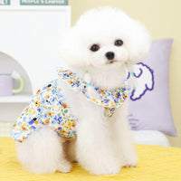 HKM-1379645 Casual Cross Flower Skirt for Small and Medium Dogs, Red or Blue, Multiple Sizes Available