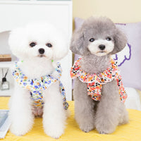 HKM-1379645 Casual Cross Flower Skirt for Small and Medium Dogs, Red or Blue, Multiple Sizes Available