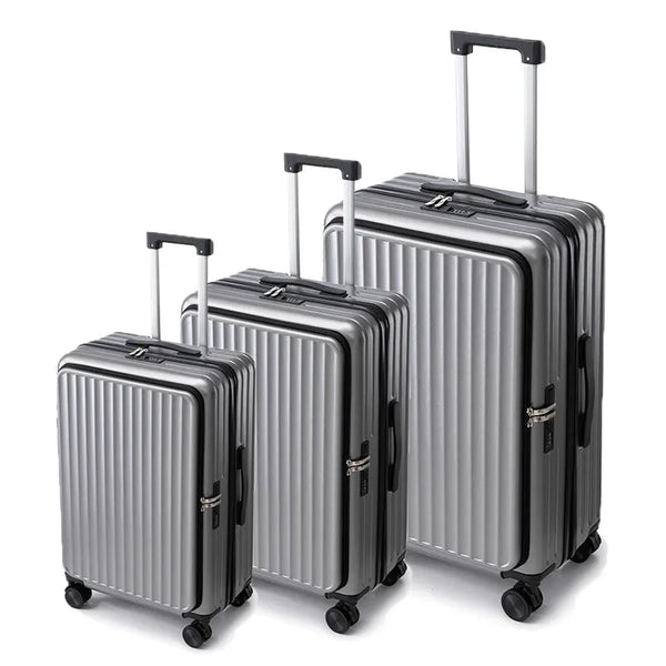 HKM-138003 Soft Shell Luggage Set with 4 Wheels – Durable Carry-On Travel Suitcase Collection