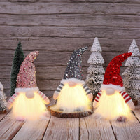 HKM-138067 Princess Doll Christmas Decoration with Lights and Sequined Hats - 30x16x10cm