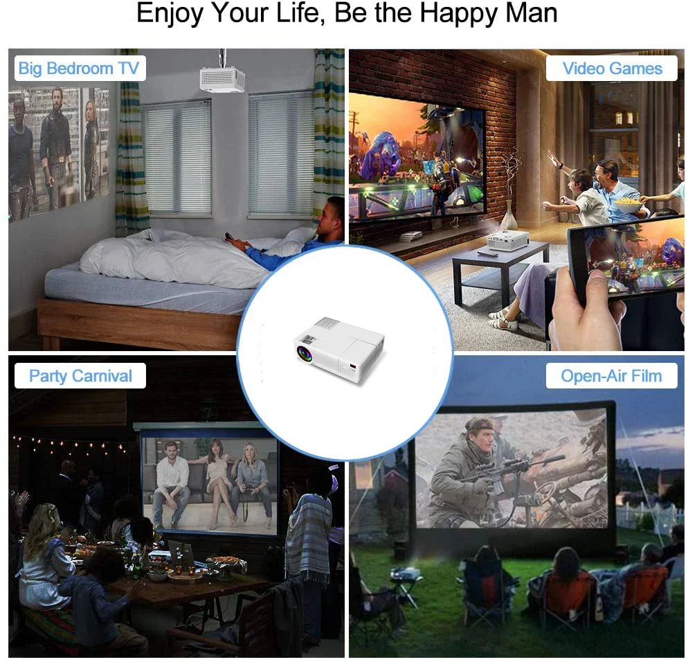 HKM-138131 Full HD 1080P Home Theatre Projector with Smart Features and 4K LED Capability