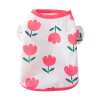 HKM-1381821 Tulip Full Printed Waffle T-shirt for Dogs - Red, Yellow, Purple Options