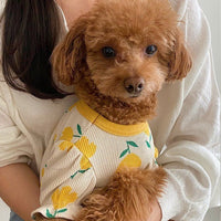 HKM-1381821 Tulip Full Printed Waffle T-shirt for Dogs - Red, Yellow, Purple Options