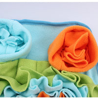 HKM-1382077 Dog Sniffing Pad - Macaron Square Design, Canvas and Fleece, Non-Slip Bottom, 50x45 cm, 400g