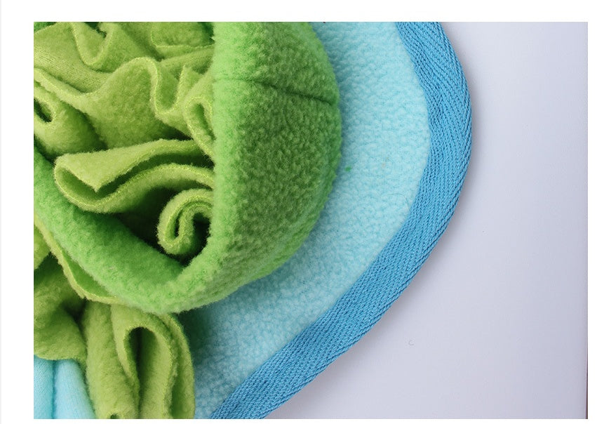 HKM-1382077 Dog Sniffing Pad - Macaron Square Design, Canvas and Fleece, Non-Slip Bottom, 50x45 cm, 400g