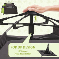 HKM-1382717 Extra Large Portable Dog Tent for Camping and Home Use, Lightweight Pet Shelter with Carrying Bag and Ground Pegs, Green/Gray