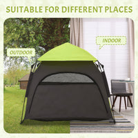 HKM-1382717 Extra Large Portable Dog Tent for Camping and Home Use, Lightweight Pet Shelter with Carrying Bag and Ground Pegs, Green/Gray